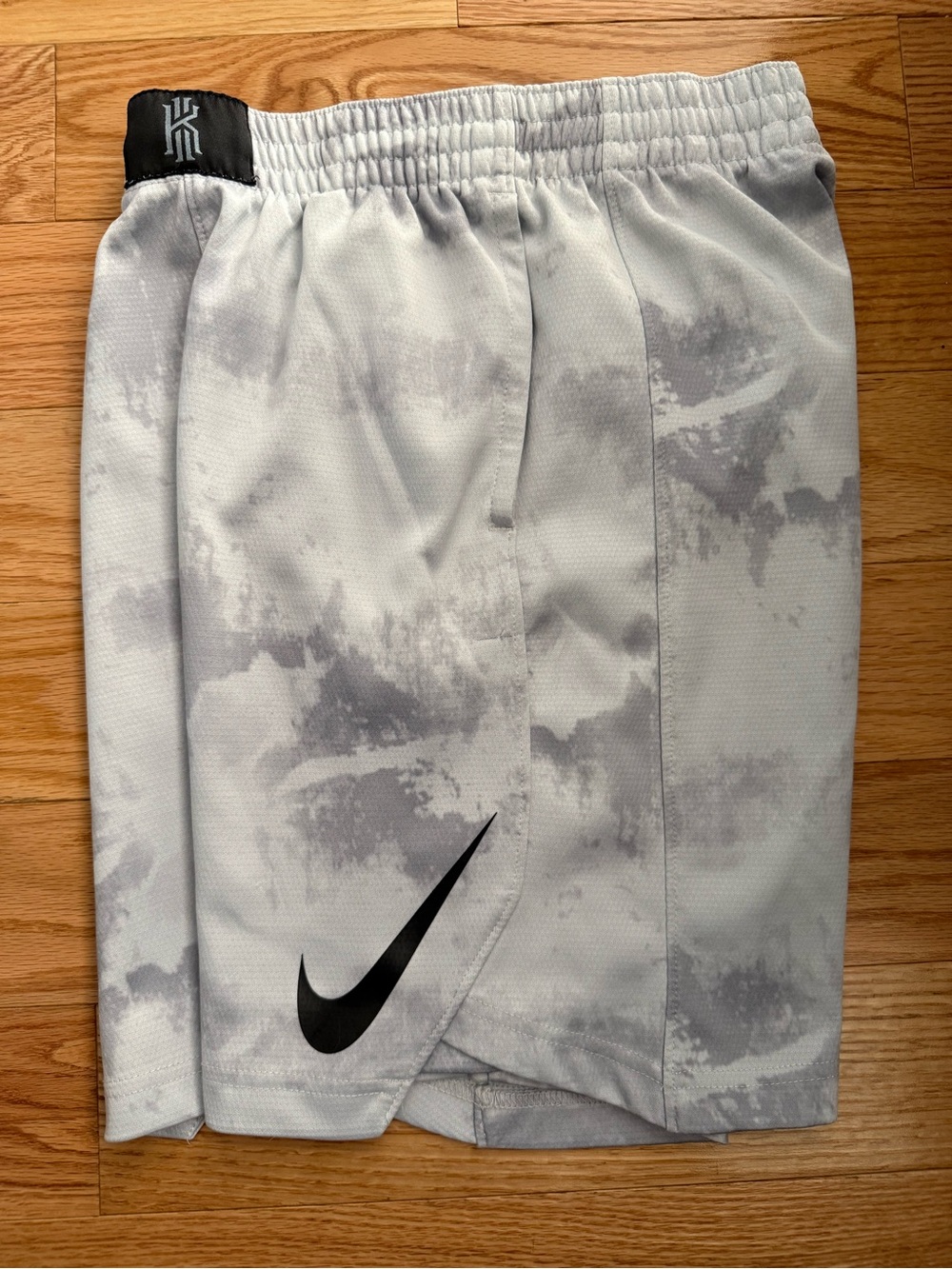 Nike Kyrie Irving light gray black swoosh logo shorts YM